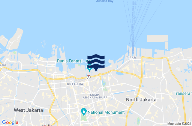 Kota Administrasi Jakarta Timur, Indonesiaの潮見表地図