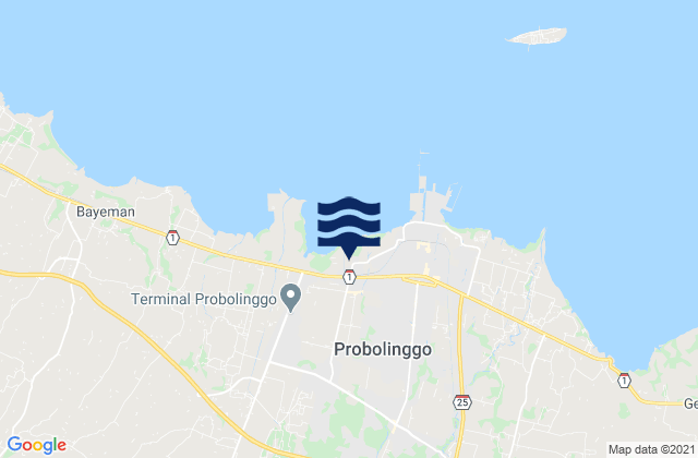 Kota Probolinggo, Indonesiaの潮見表地図