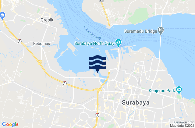 Kota Surabaya, Indonesiaの潮見表地図
