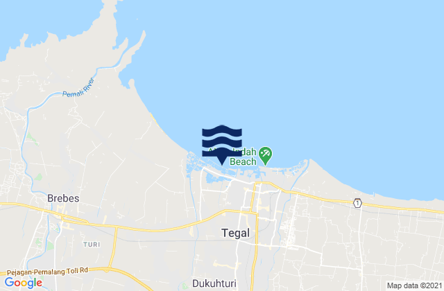 Kota Tegal, Indonesiaの潮見表地図
