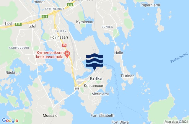 Kotka, Finlandの潮見表地図