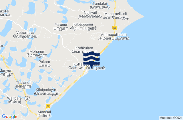 Kottaippattanam, Indiaの潮見表地図