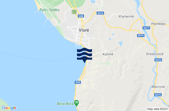 Kotë, Albaniaの潮見表地図