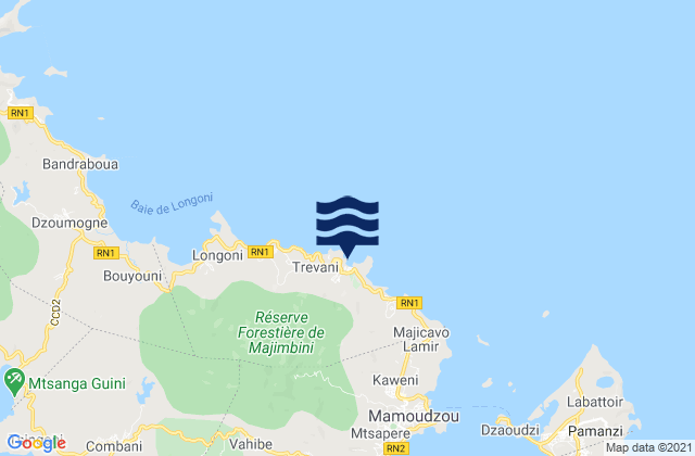 Koungou, Mayotteの潮見表地図