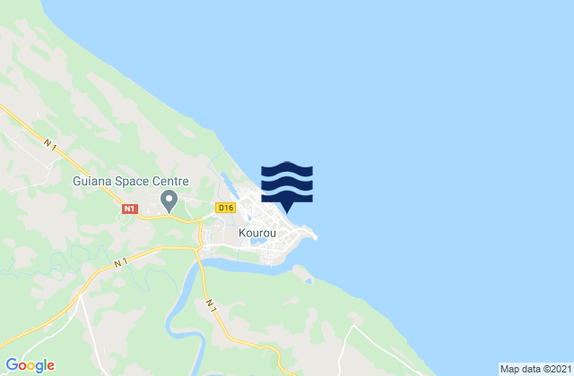 Kourou, French Guianaの潮見表地図