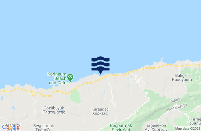 Kouroú Monastíri, Cyprusの潮見表地図