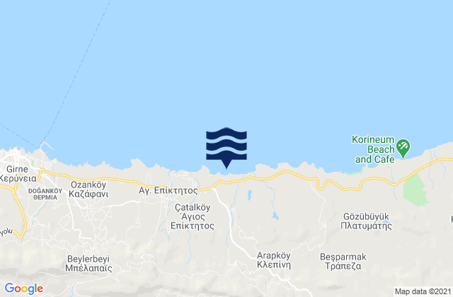 Koutsovéntis, Cyprusの潮見表地図