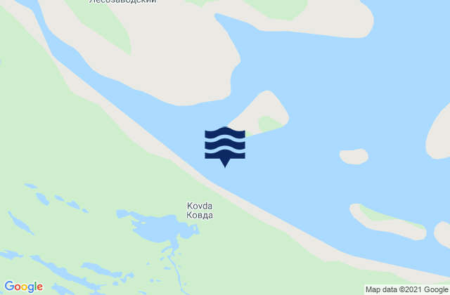 Kovda River entrance, Russiaの潮見表地図