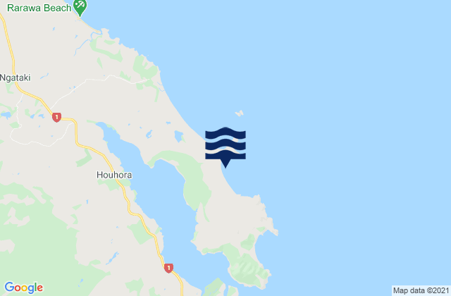 Kowhai Beach, New Zealandの潮見表地図