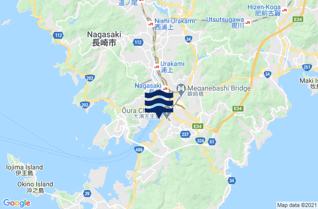 Kozonemachi, Japanの潮見表地図