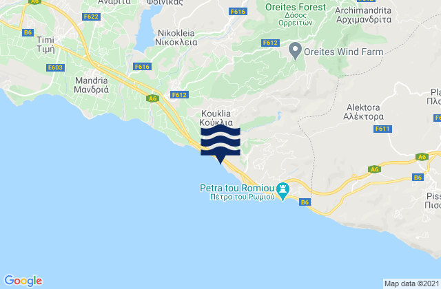 Koúklia, Cyprusの潮見表地図