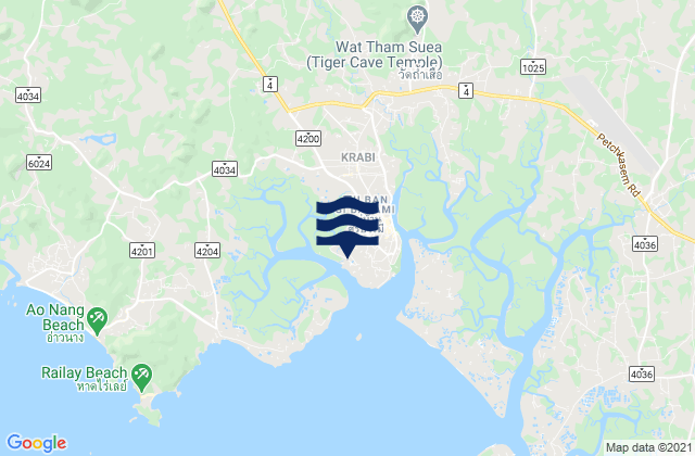Krabi, Thailandの潮見表地図
