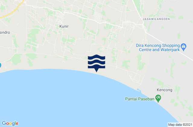 Krajan Krai, Indonesiaの潮見表地図