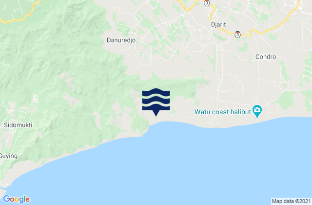 Krajanjugosari, Indonesiaの潮見表地図