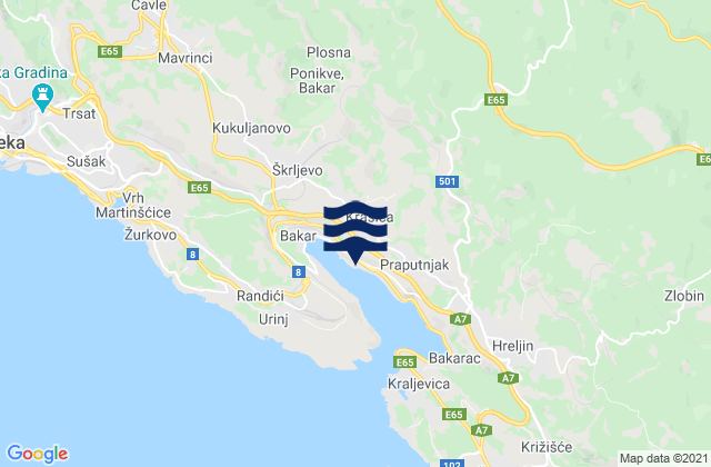 Krasica, Croatiaの潮見表地図