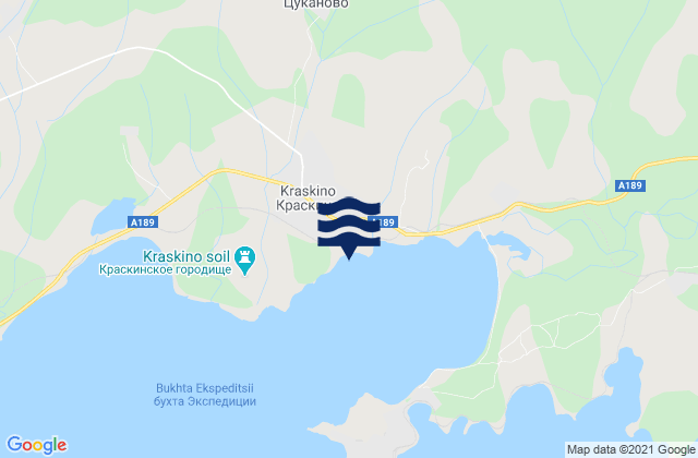Kraskino, Russiaの潮見表地図