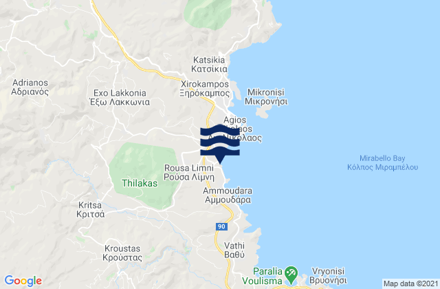 Kritsá, Greeceの潮見表地図