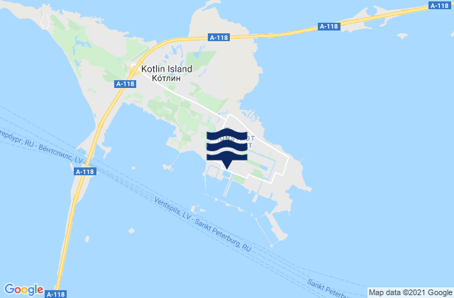 Kronstadt, Russiaの潮見表地図