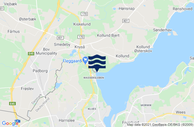 Kruså, Denmarkの潮見表地図