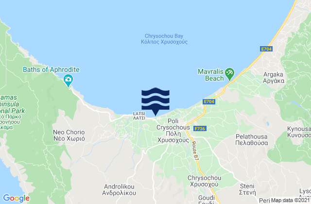 Krítou Téra, Cyprusの潮見表地図