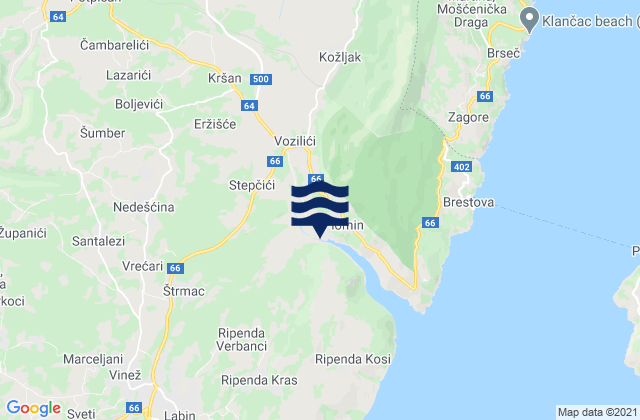 Kršan, Croatiaの潮見表地図