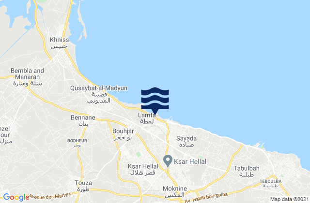 Ksar Helal, Tunisiaの潮見表地図