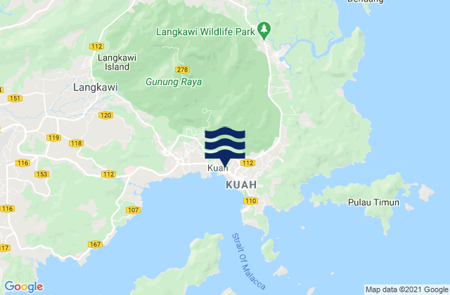 Kuah, Malaysiaの潮見表地図