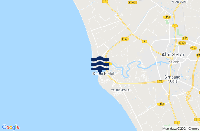 Kuala Kedah, Malaysiaの潮見表地図