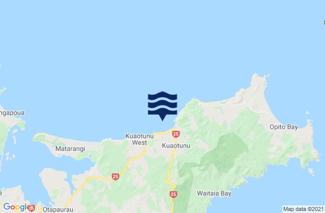 Kuaotunu Beach, New Zealandの潮見表地図