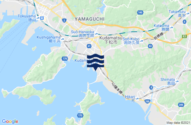 Kudamatsu, Japanの潮見表地図