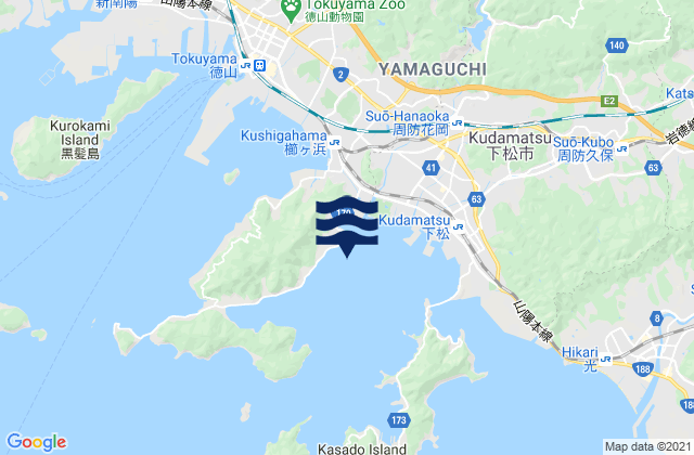 Kudamatu, Japanの潮見表地図
