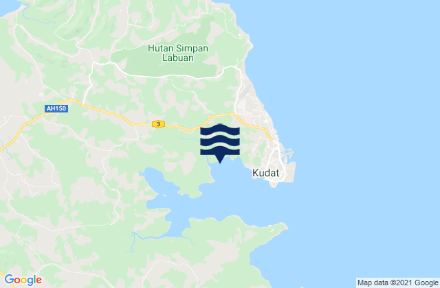 Kudat, Malaysiaの潮見表地図