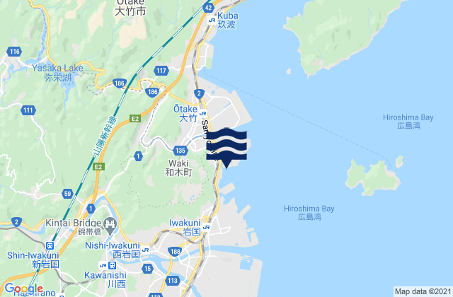 Kuga Gun, Japanの潮見表地図