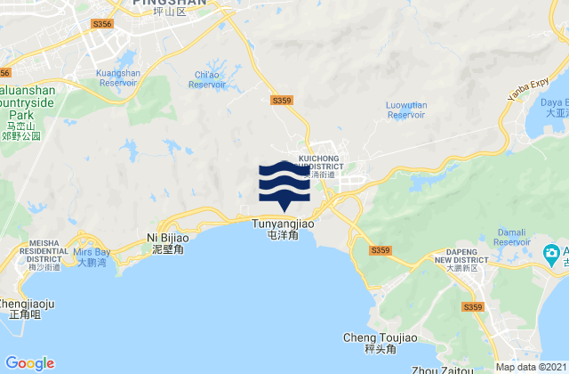 Kuiyong, Chinaの潮見表地図