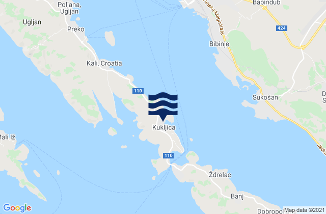 Kukljica, Croatiaの潮見表地図