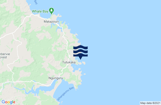 Kukutauwhao Island, New Zealandの潮見表地図