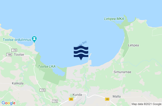 Kunda, Estoniaの潮見表地図