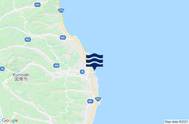 Kunisaki-shi, Japanの潮見表地図