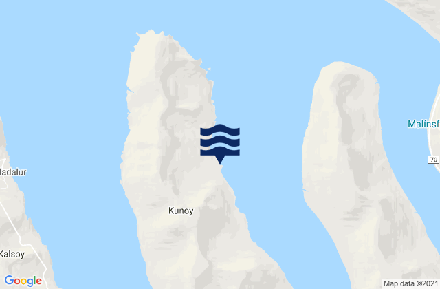 Kunoy, Faroe Islandsの潮見表地図