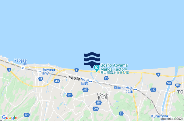 Kurayoshi-shi, Japanの潮見表地図
