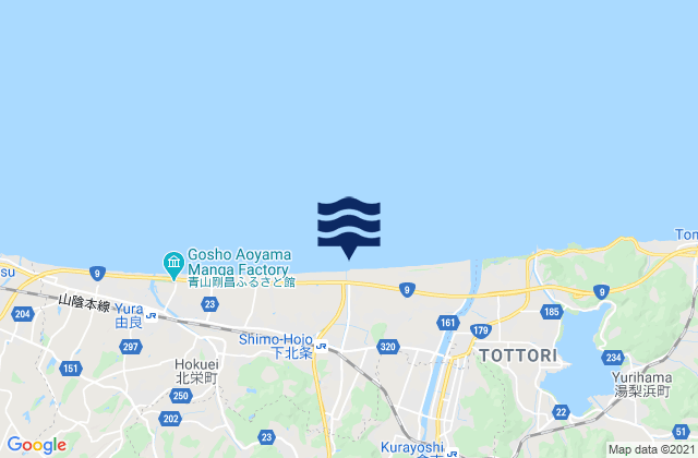 Kurayoshi, Japanの潮見表地図