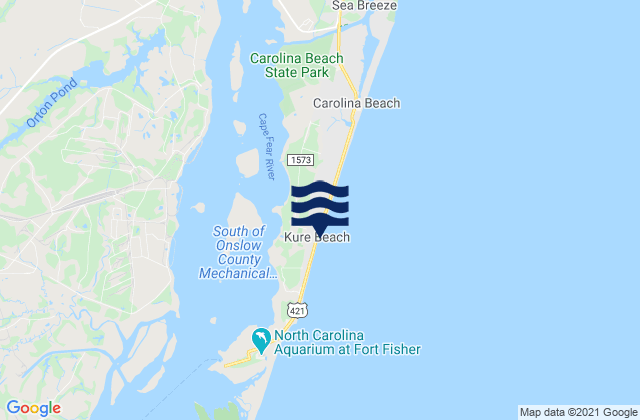 Kure Beach, United Statesの潮見表地図