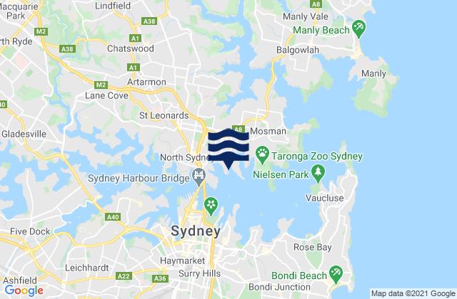 Kurraba Point, Australiaの潮見表地図