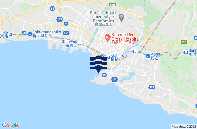Kushiro, Japanの潮見表地図
