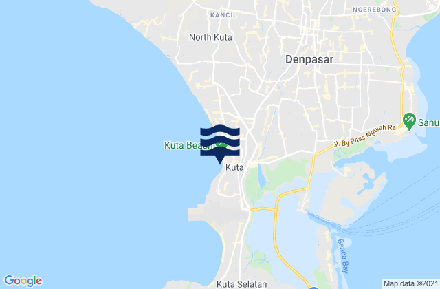 Kuta, Indonesiaの潮見表地図