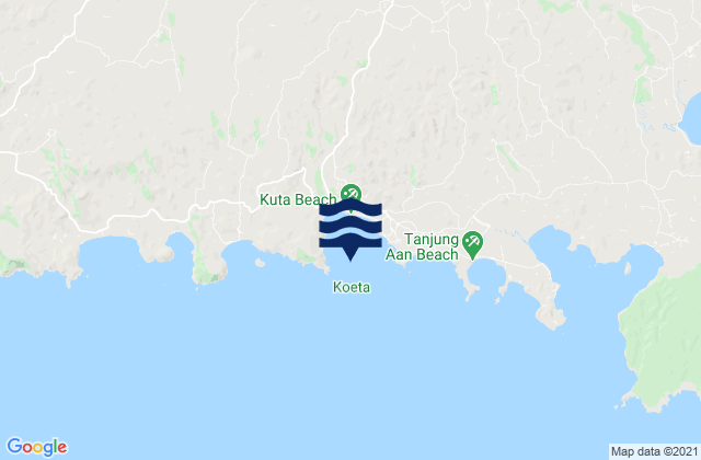 Kute, Indonesiaの潮見表地図