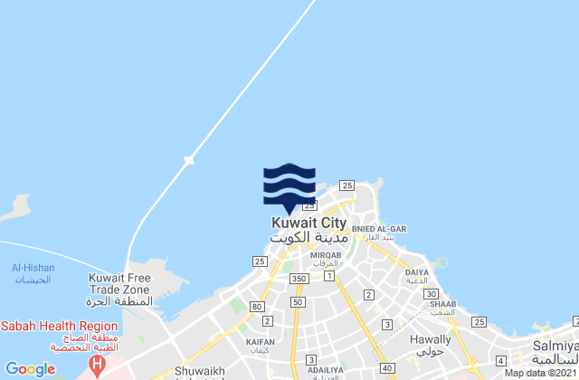 Kuwait City, Kuwaitの潮見表地図