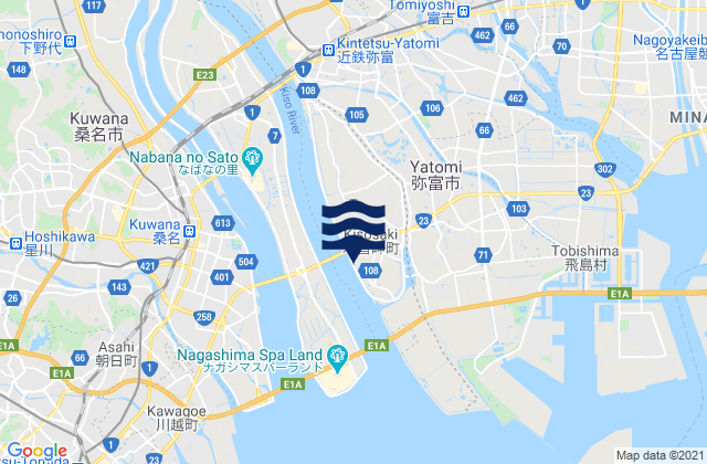 Kuwana-gun, Japanの潮見表地図