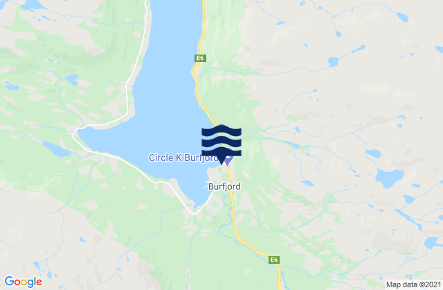 Kvænangen, Norwayの潮見表地図
