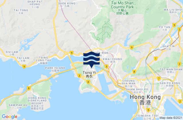 Kwai Tsing, Hong Kongの潮見表地図